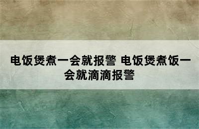 电饭煲煮一会就报警 电饭煲煮饭一会就滴滴报警